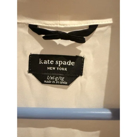 NWT - Kate Spade New York White Mrs. Embroidered Initials Bathrobe Sz L/XL
